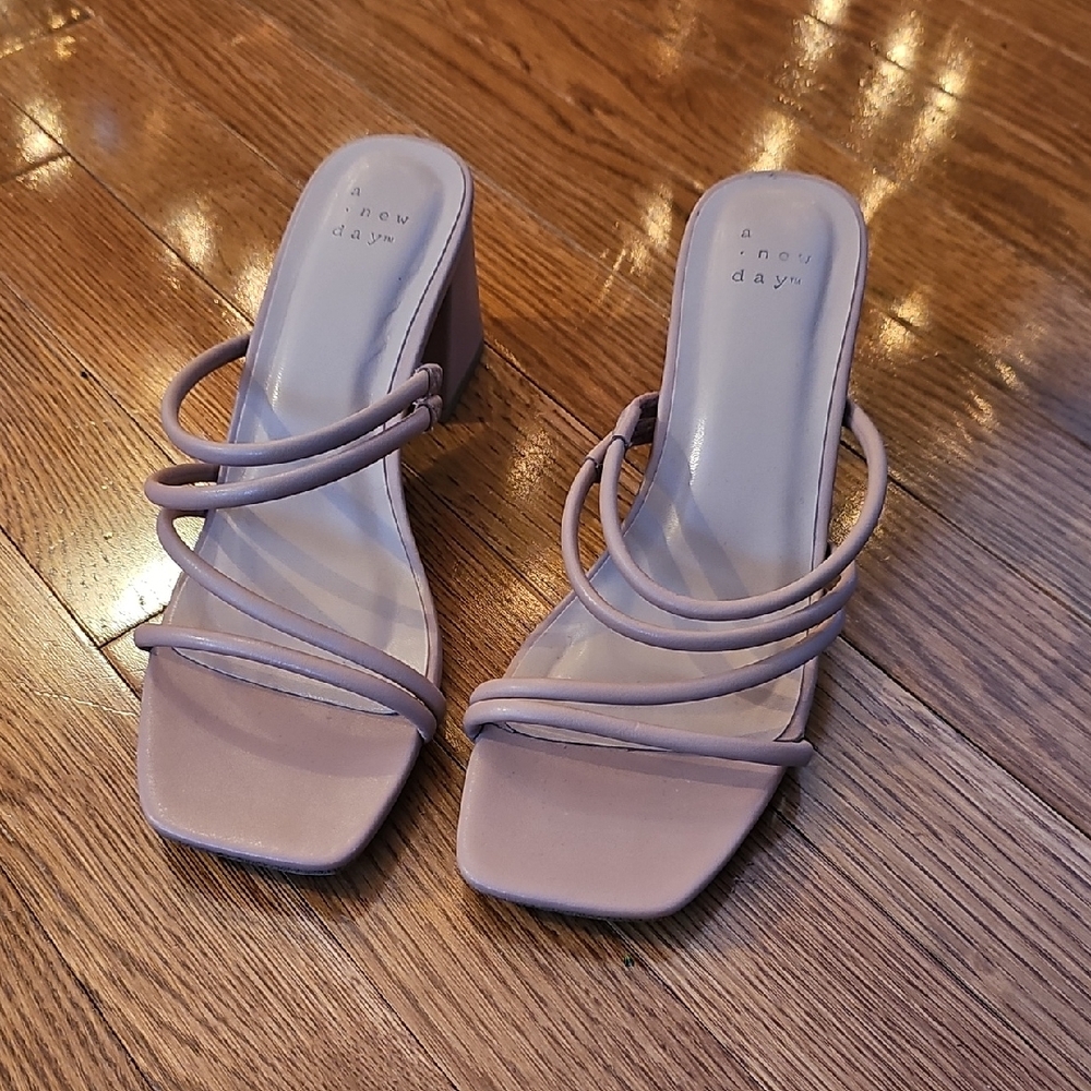 A New Day Women's Mauve Strappy Heels
